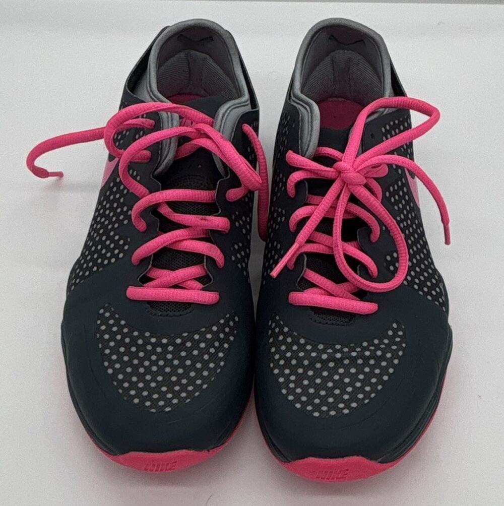 Nike Women's Low Top Athletic Sneakers Lace Up Black Pink Gray Polka Dot